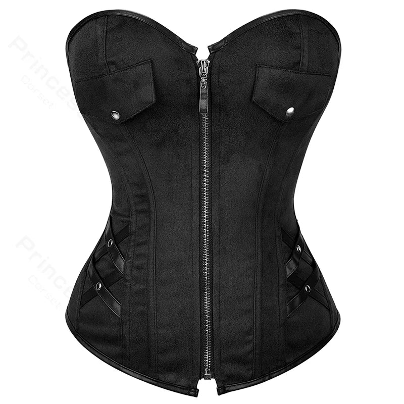 Corset noir avec fausses poches
