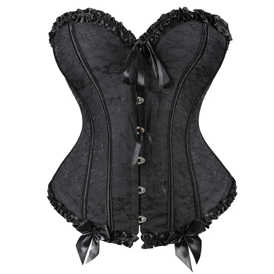 Corset noir avec satin