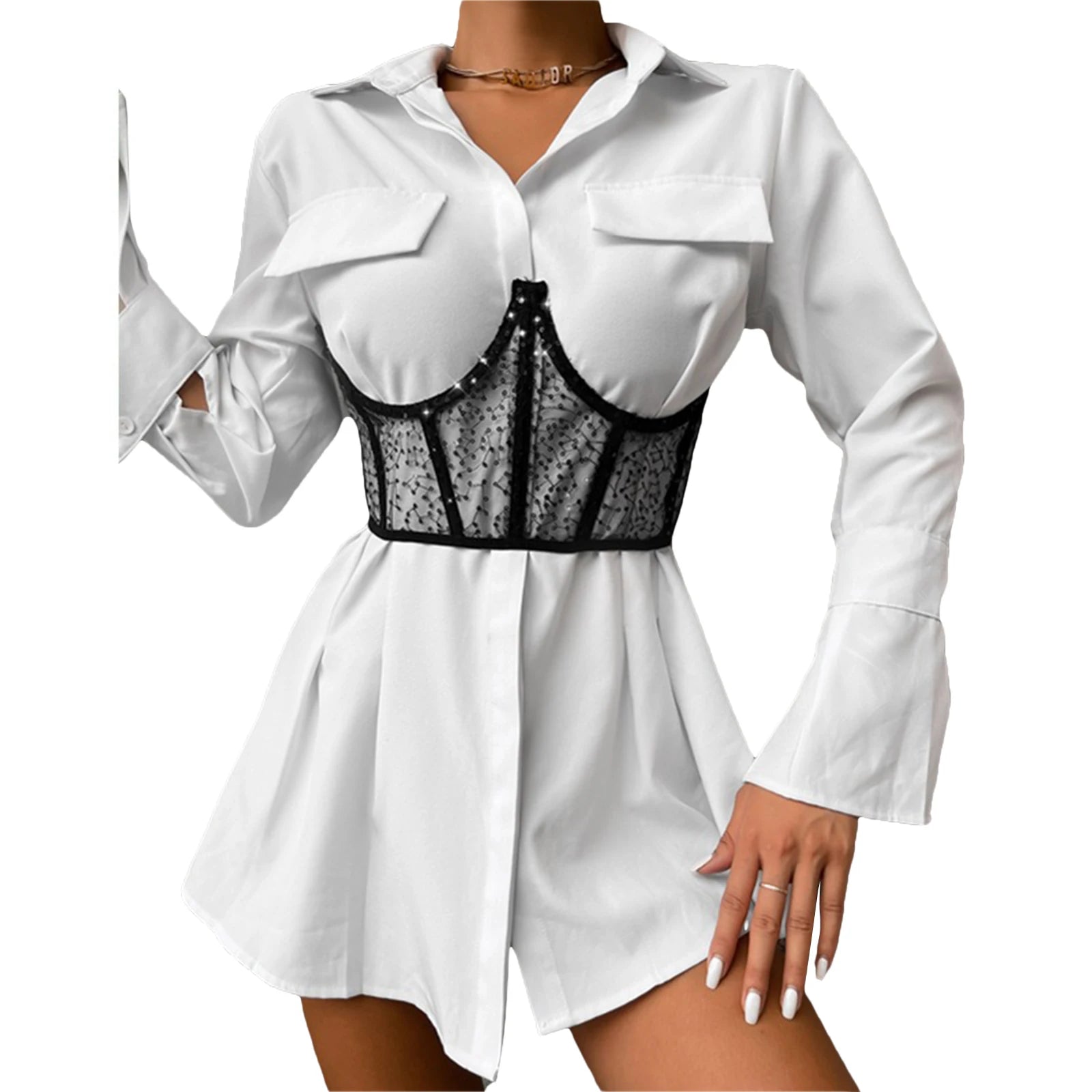 Corset noir court