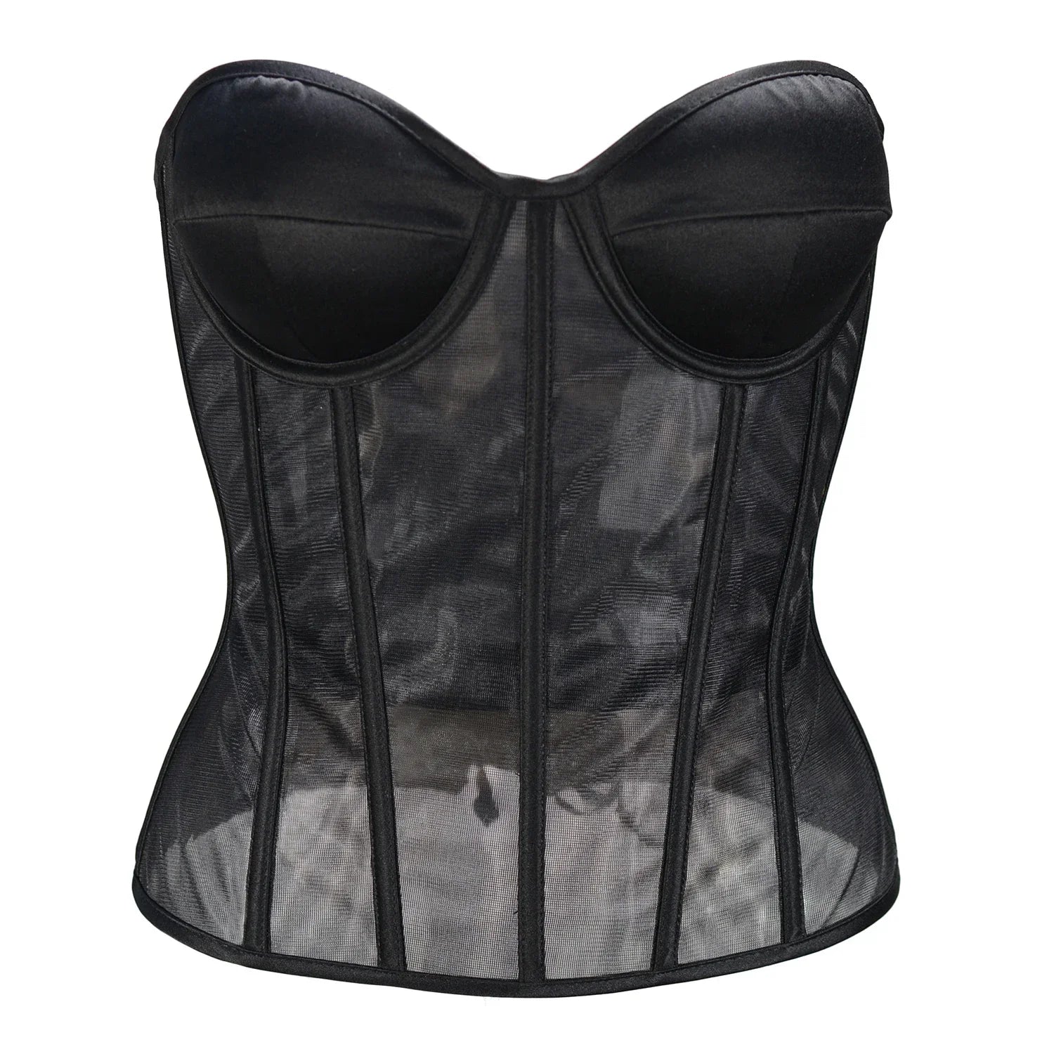 Corset noir transparent