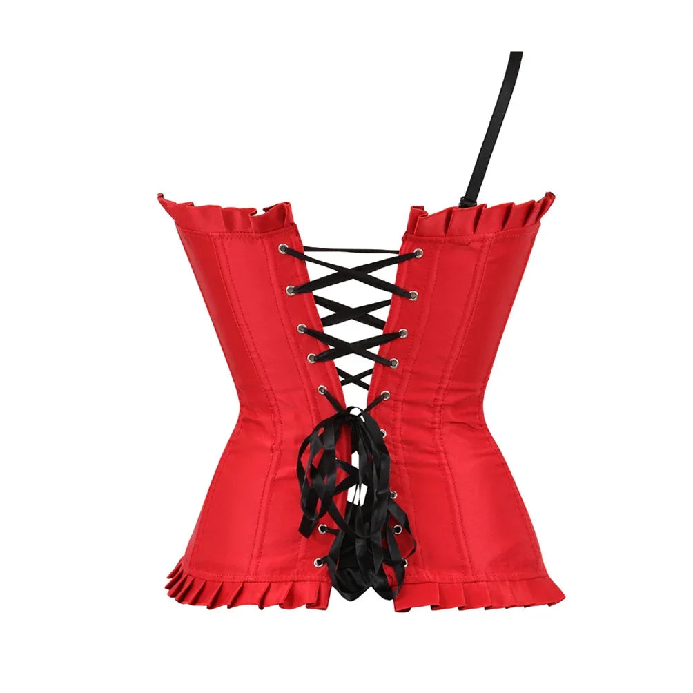 Corset romantique rouge dos