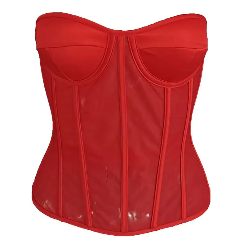 Corset rouge transparent