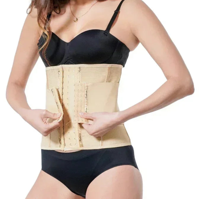 Corset serre taille beige fermé
