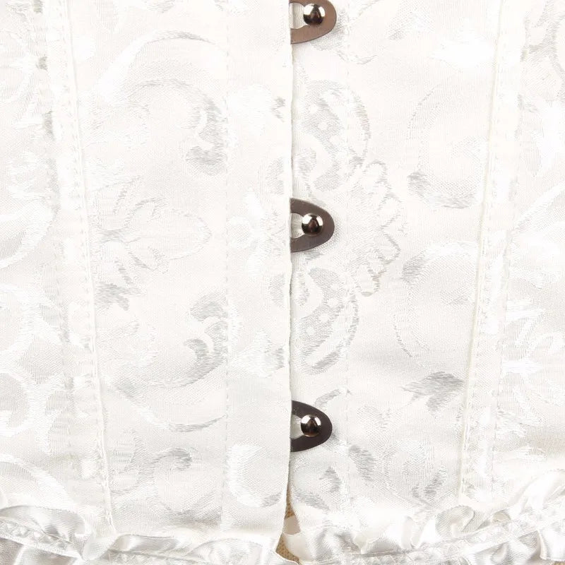 Corset sexy blanc détails
