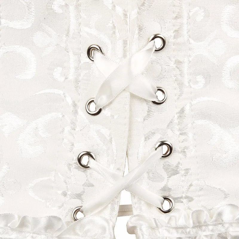 Corset sexy blanc lacets