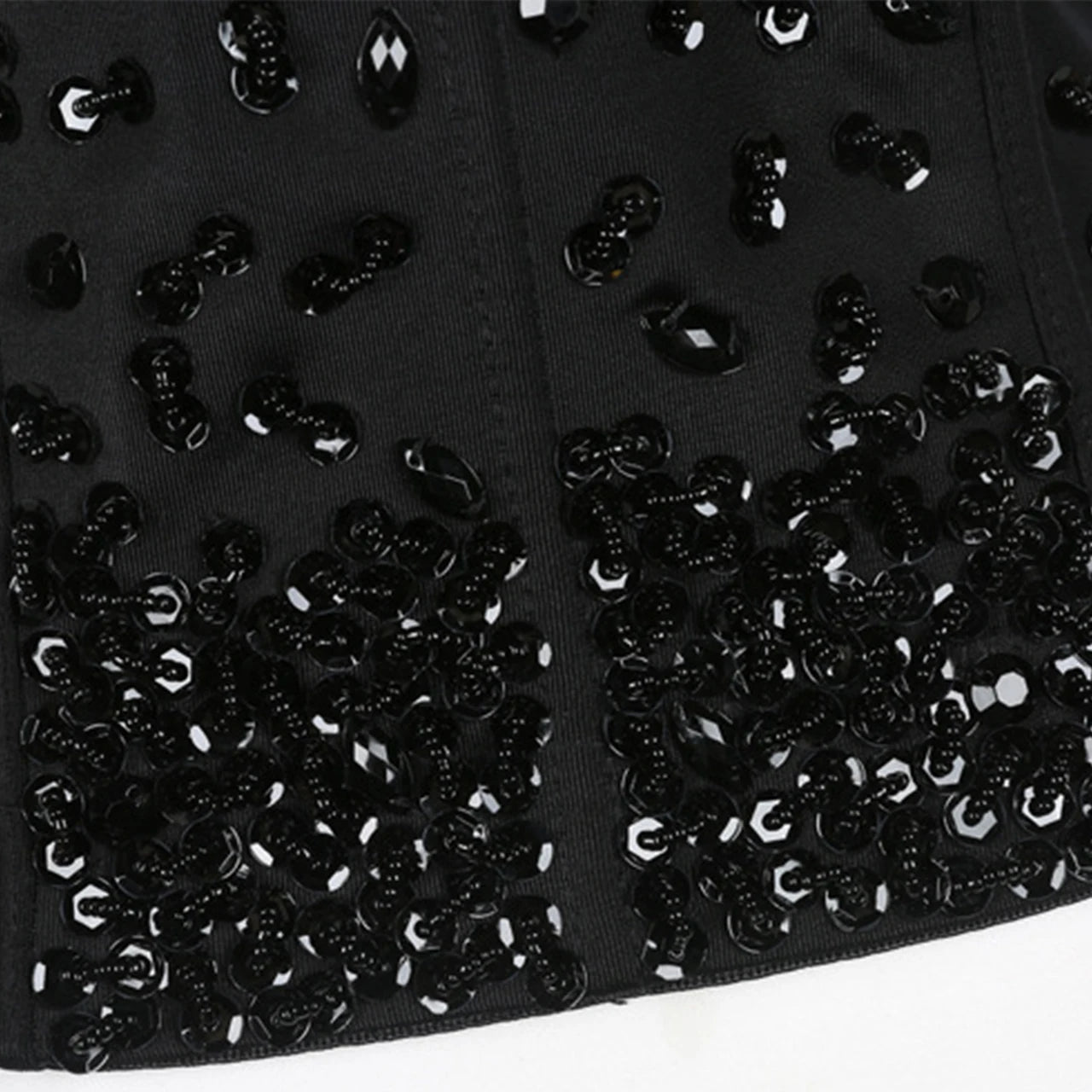 Corset à strass noir détail