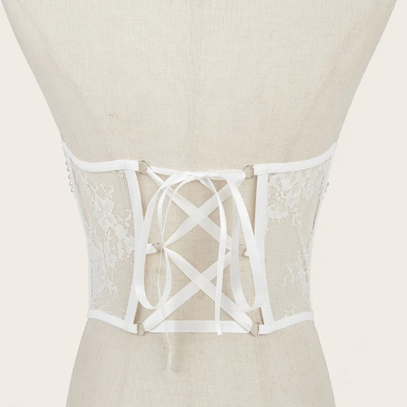 Corset sur chemise blanc dos