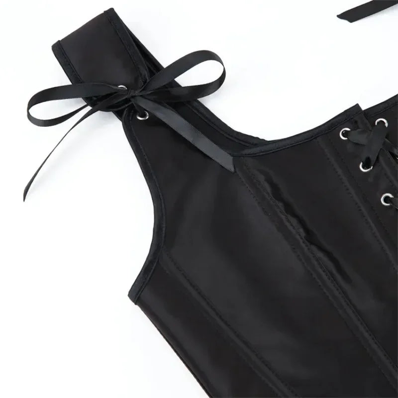 Corset traditionnel noir bretelle
