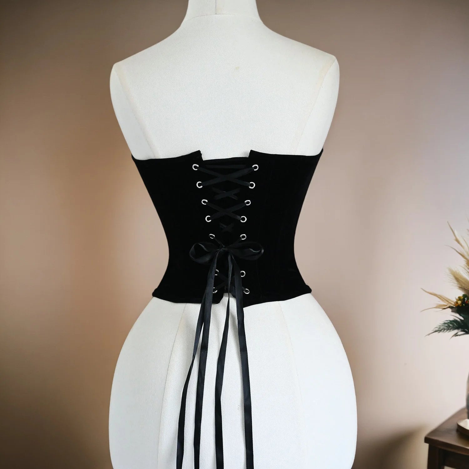 Corset velours dos