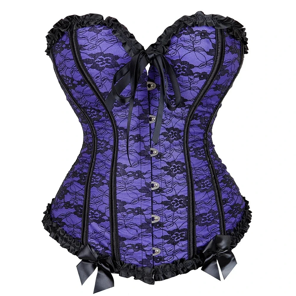 Corset violet avec dentelle