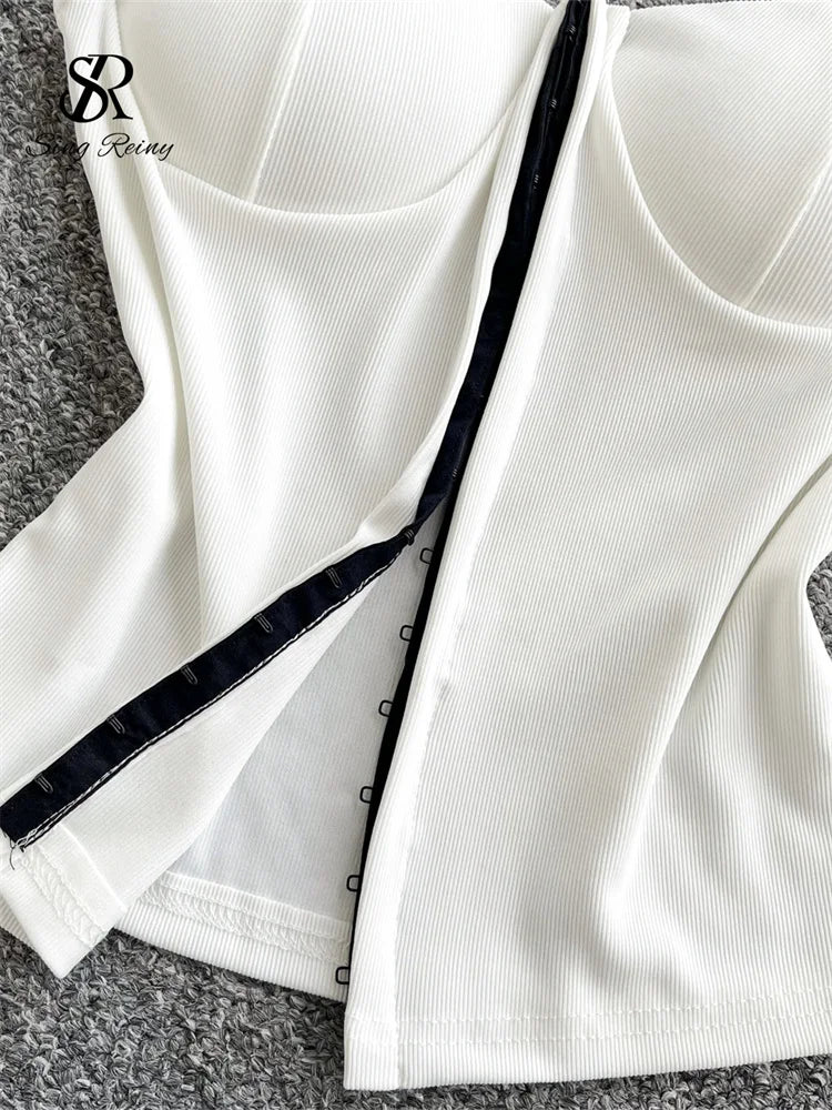 Faux corset blanc détail