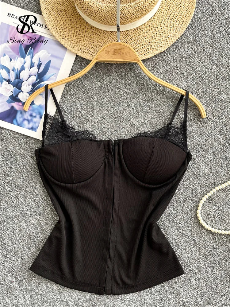Faux corset noir
