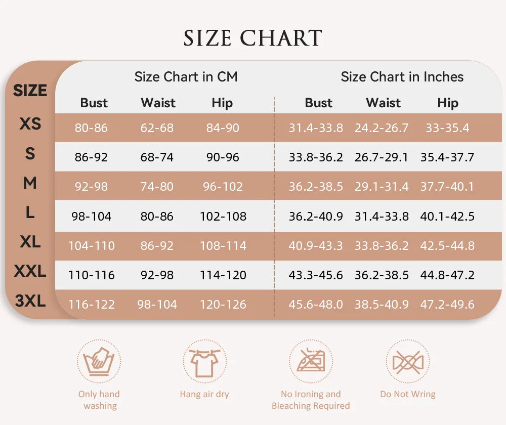 Guide des tailles corset agrafes