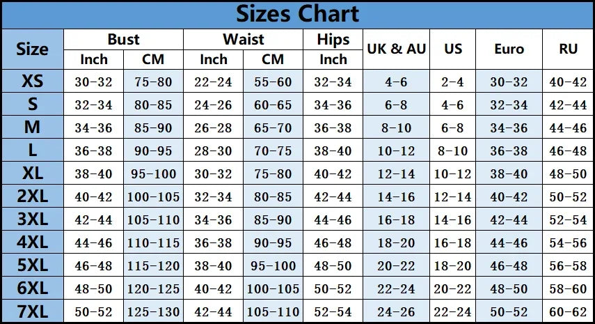 Guide des tailles corset cabaret