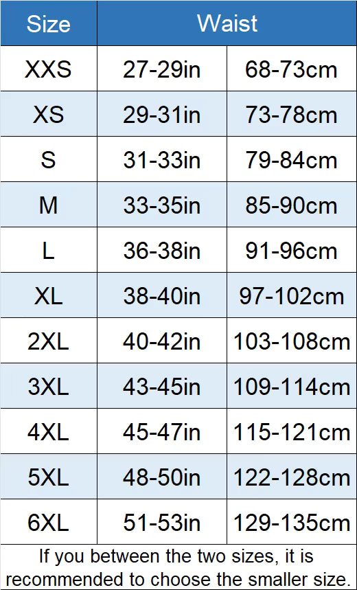 Guide des tailles corset latex
