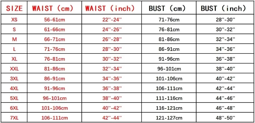 Guide des tailles corset pigeonnant