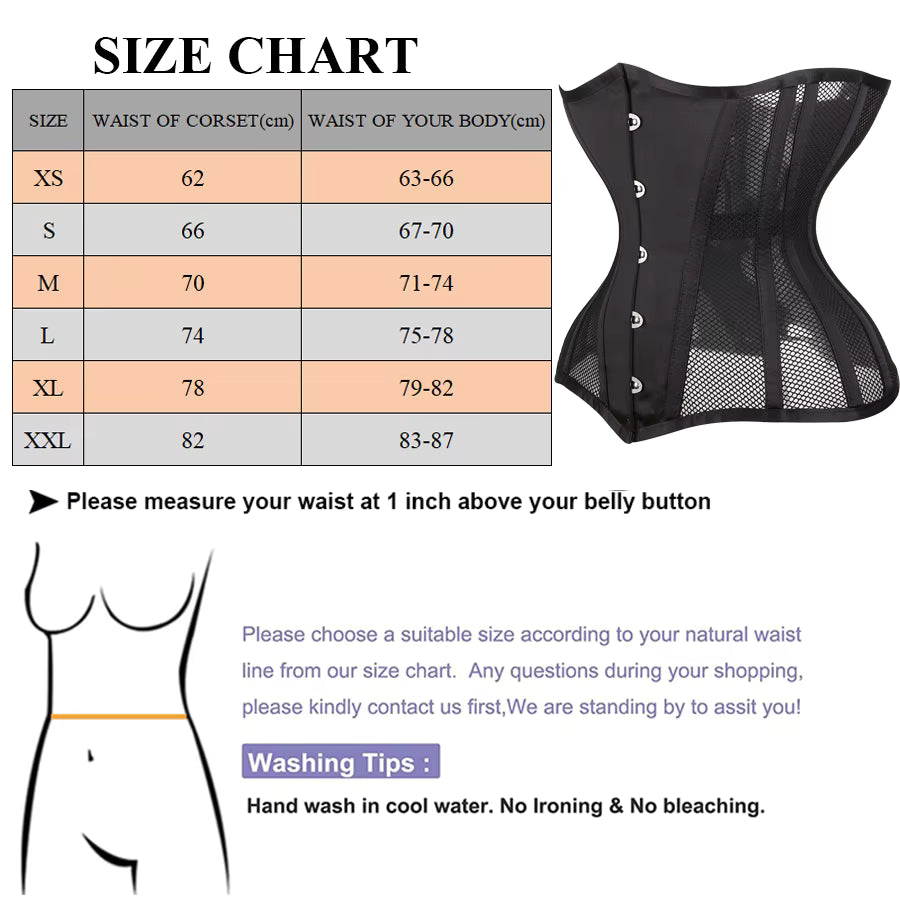 Guide des tailles haut corset