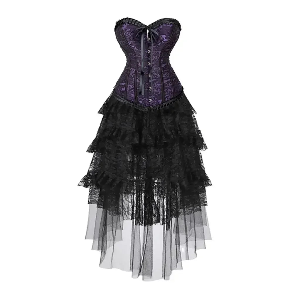 Robe Victorienne avec corset violet