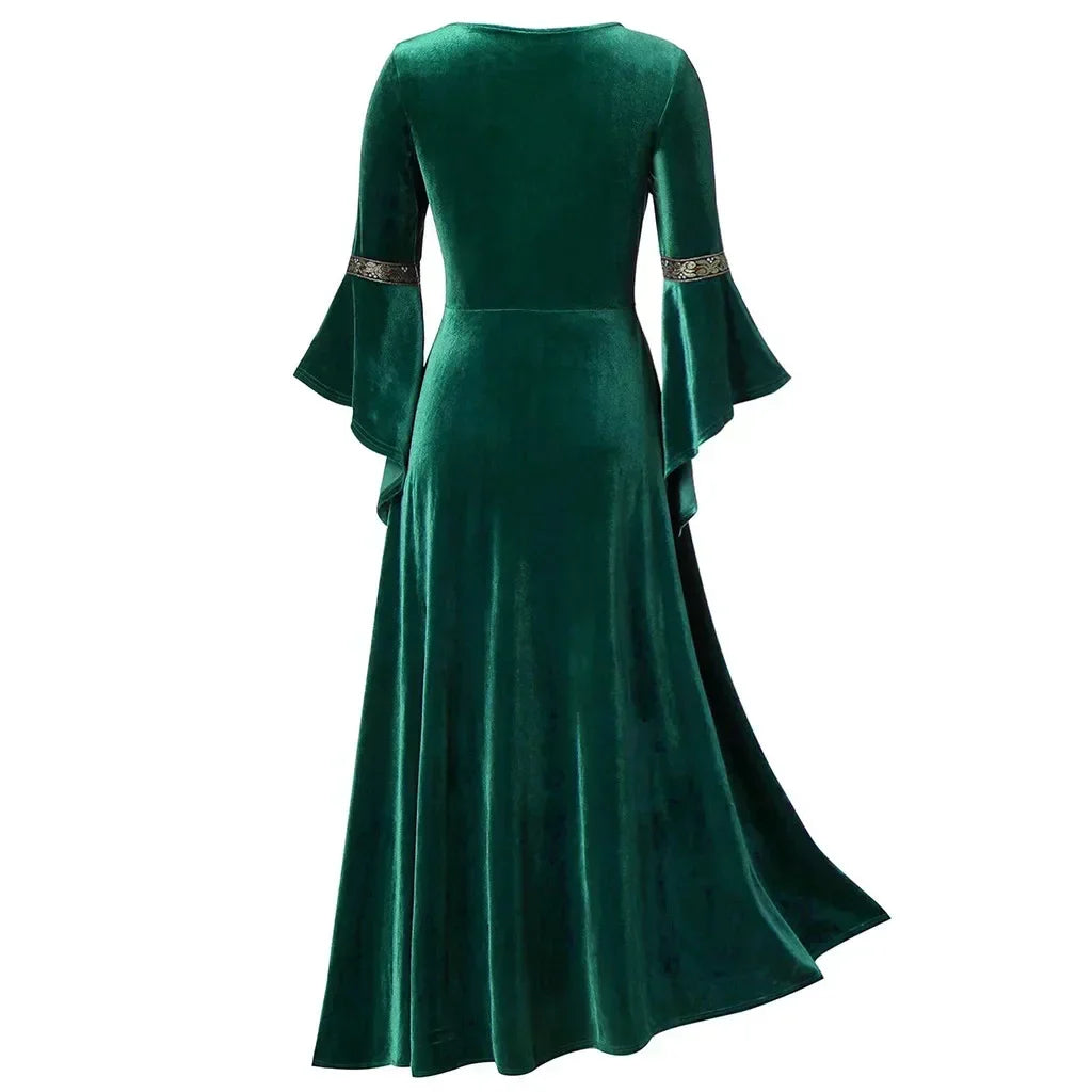 Robe corset ancienne émeraude dos