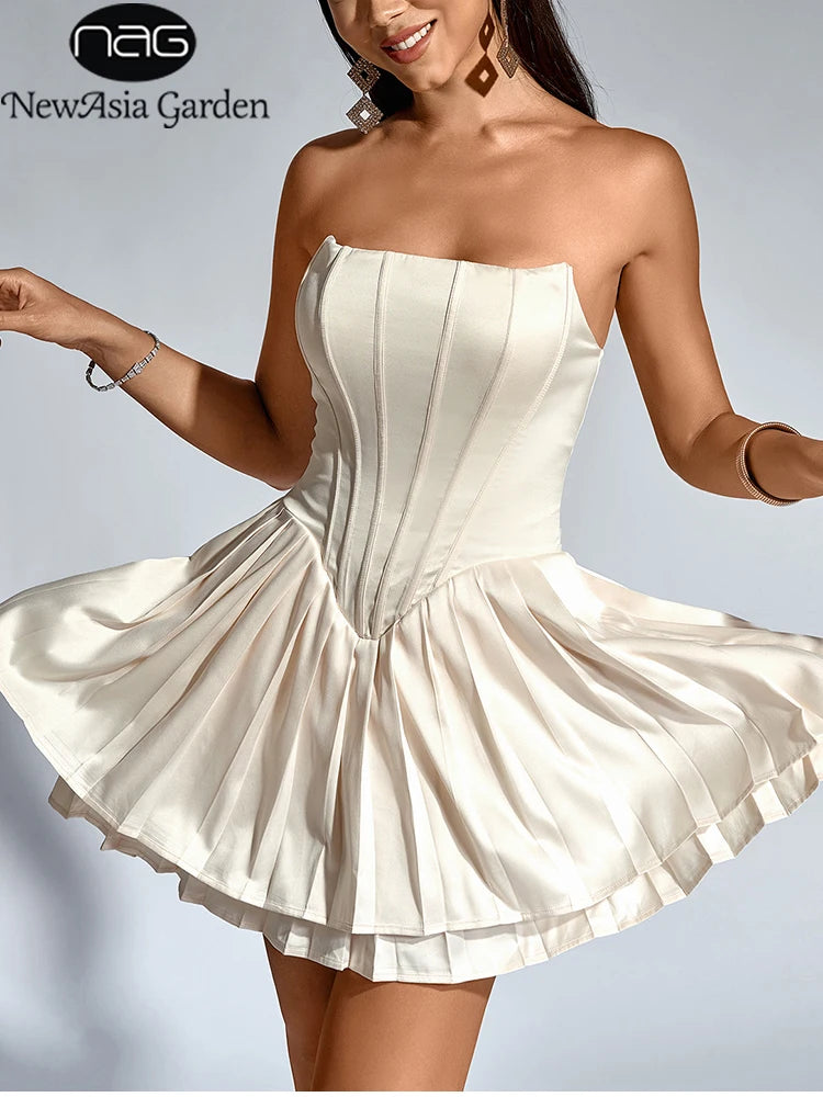 Robe corset beige