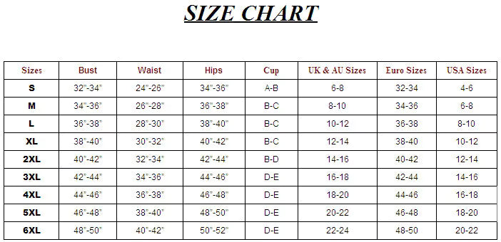 Guide des tailles burlesque corset